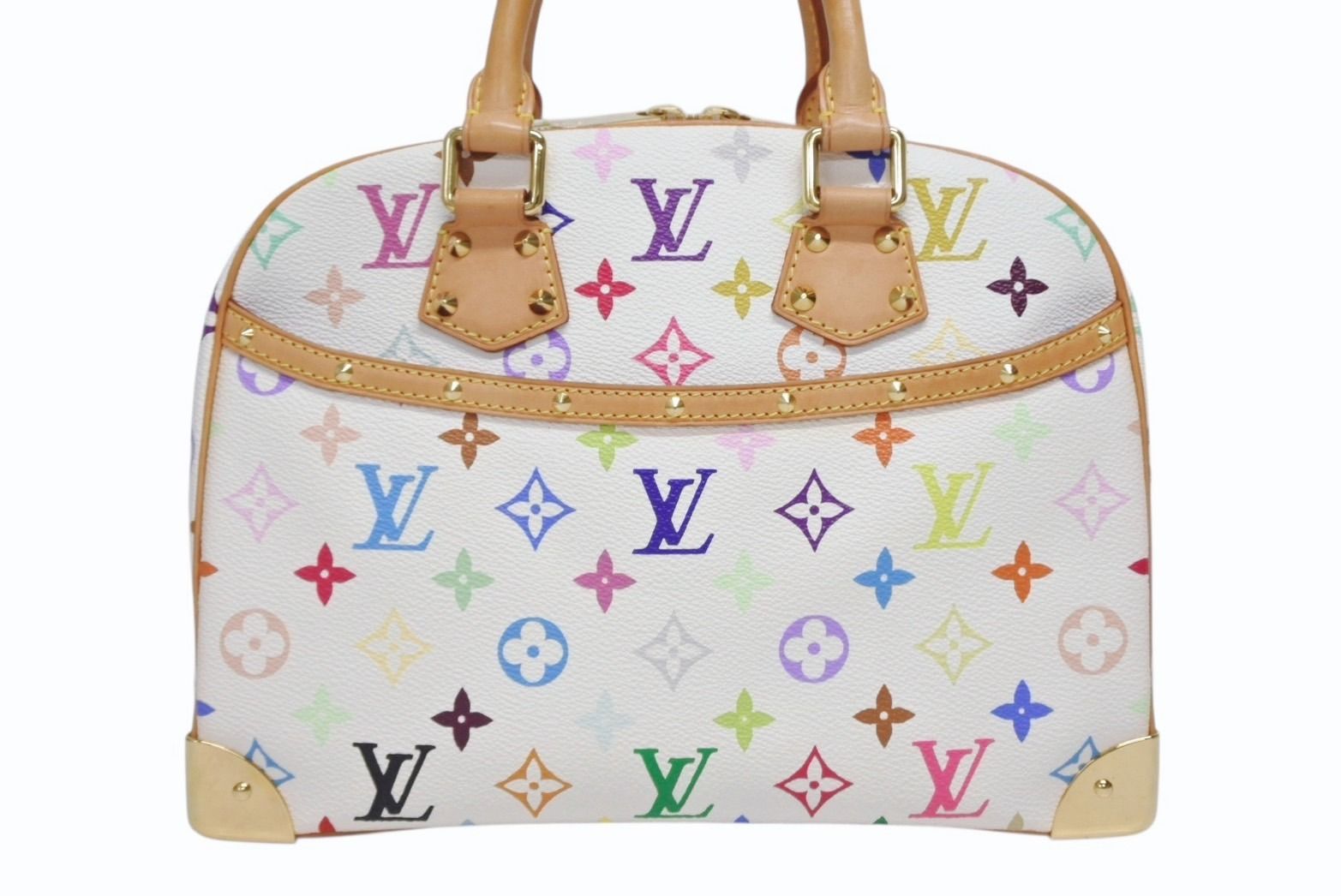 LOUIS VUITTON ルイヴィトン ハンドバッグ トゥルーヴィル 村上隆 ホワイト マルチカラー M 92663 ゴールド金具 4 b 009681