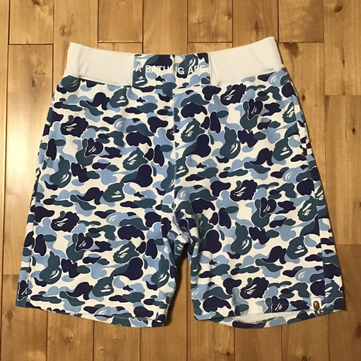 ☆XL☆ ABC camo blue スウェット ハーフパンツ a bathing ape BAPE