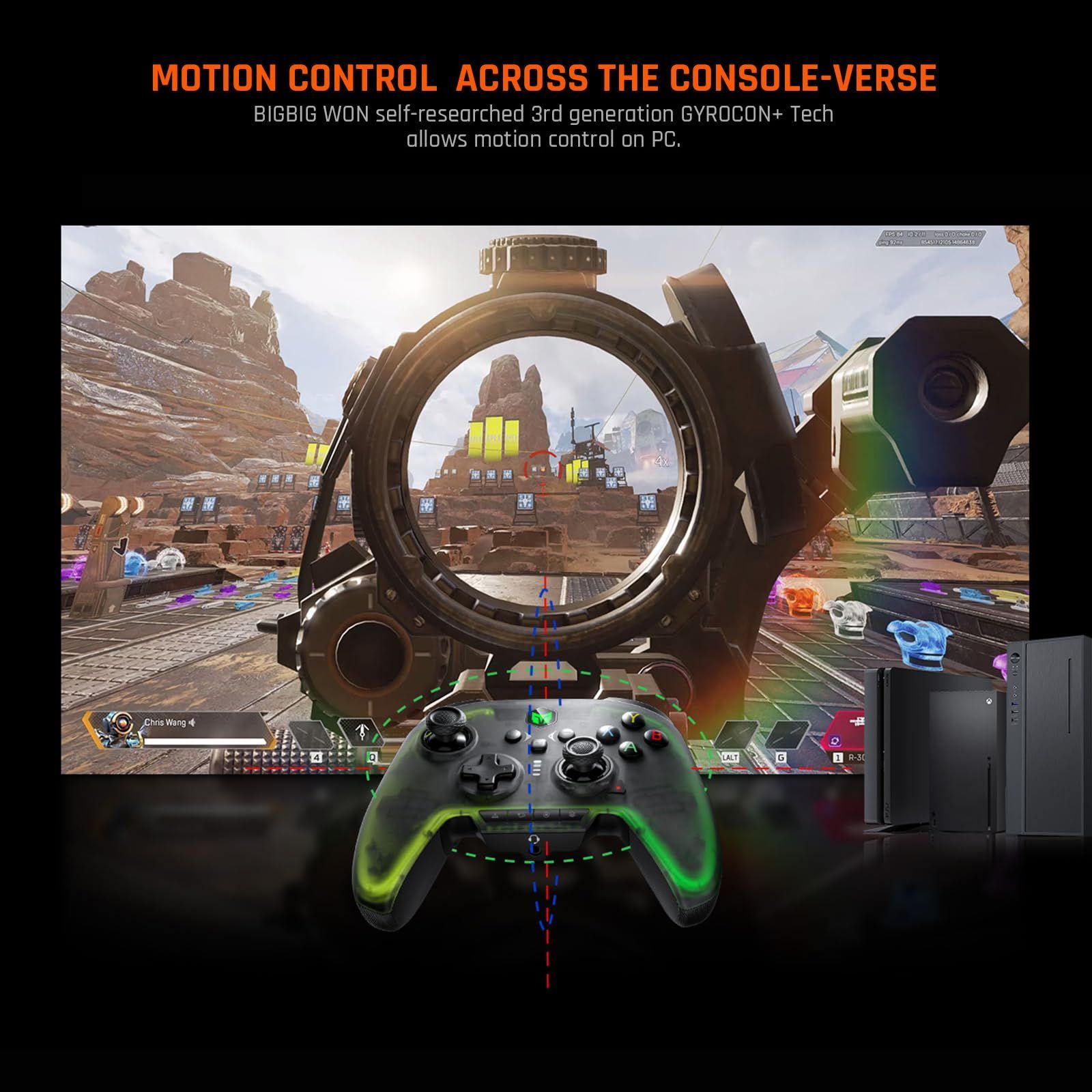 2 Rainbow Pro PCコントローラー WON 6軸ジャイロセンサー ホール効果トリガー ALPSジョイスティック 3 5 mmオーディオ PC用ゲームパッド Windows Android iOS Switch ワイヤレスコントローラー BIGBIG 追加コンテンツ クラウドセーブ