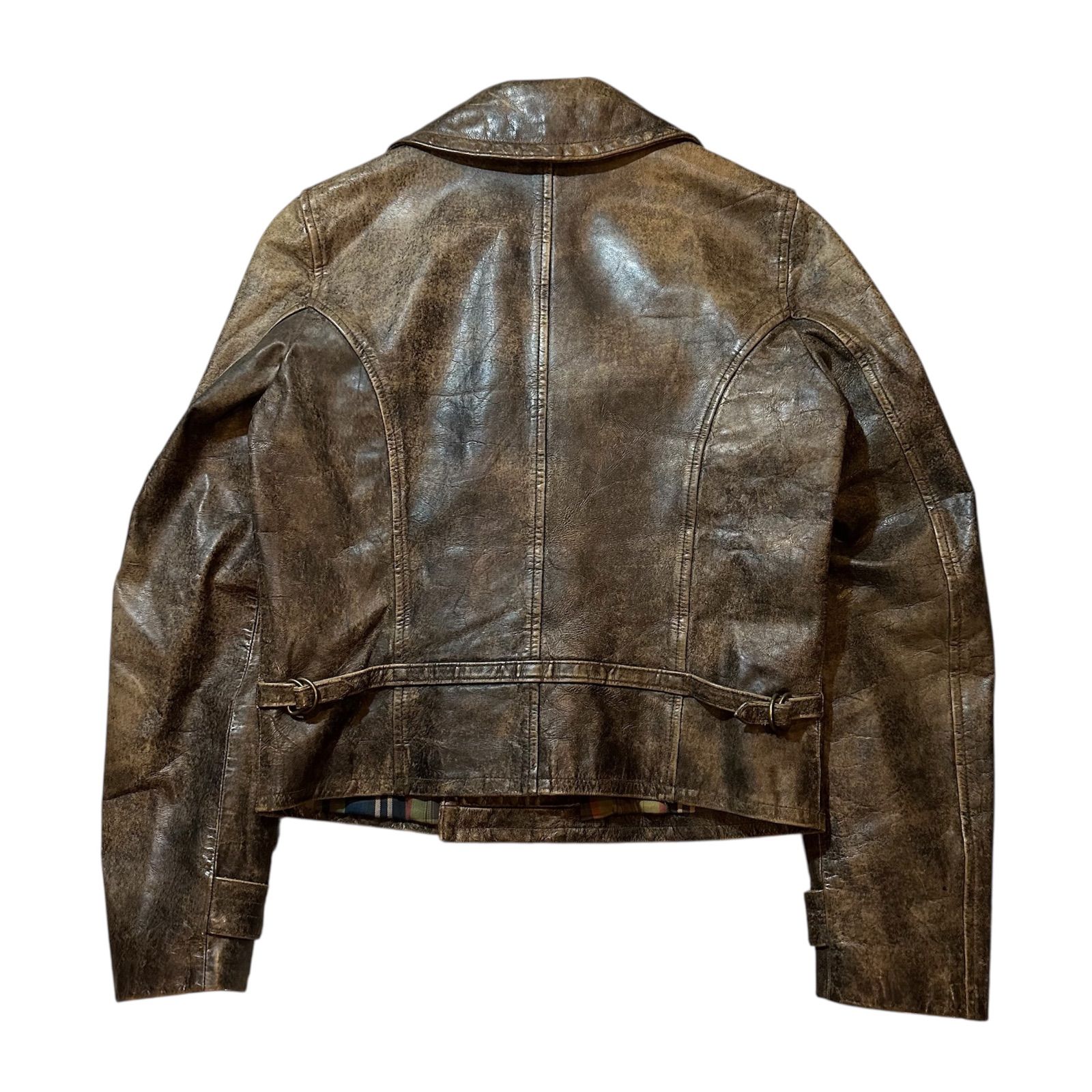 Ralph Lauren RUGBY ブラウンレザーのライダースジャケット 00s Ralph Lauren rugby leather jacket / 0p年代 ラルフローレン