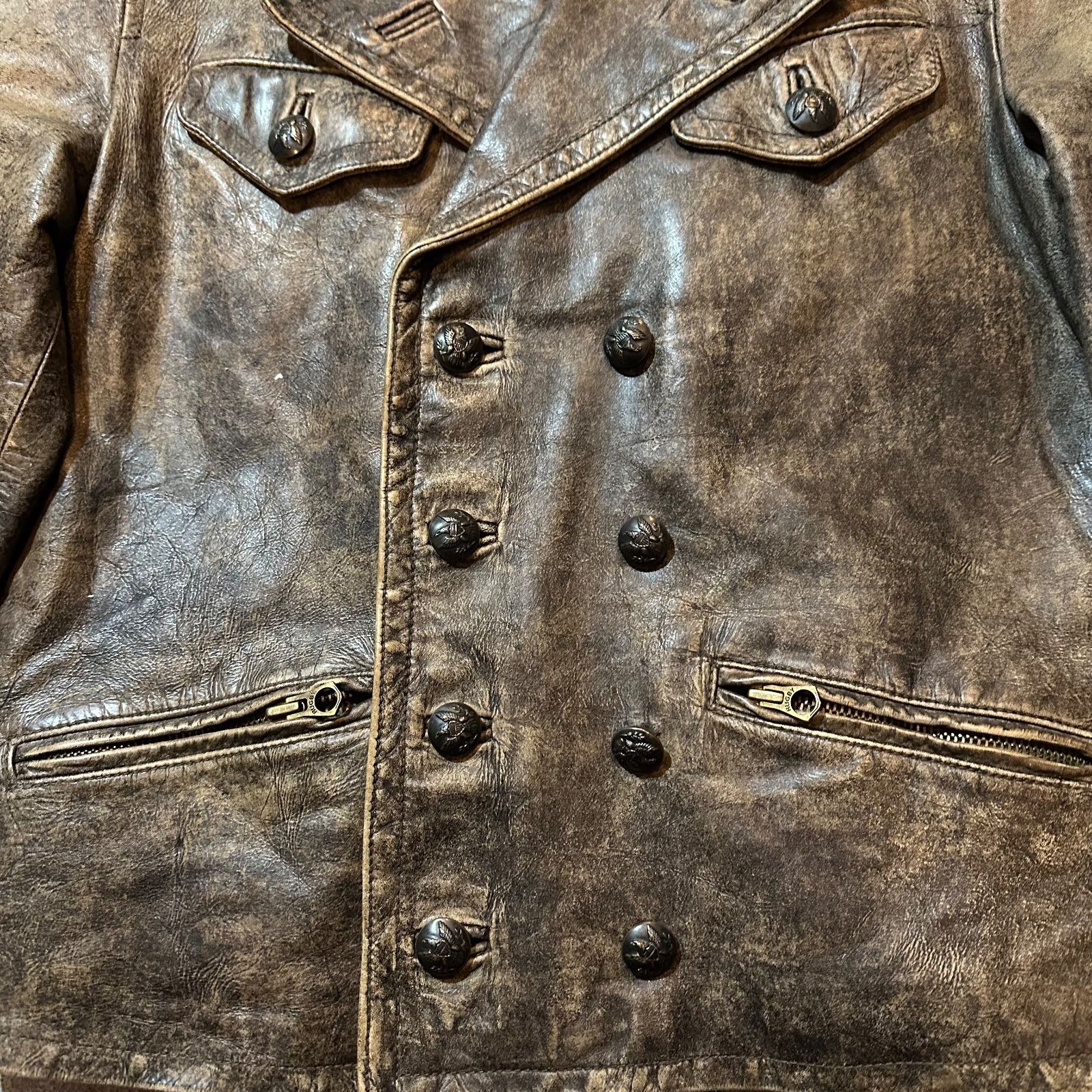 Ralph Lauren RUGBY ブラウンレザーのライダースジャケット 00s Ralph Lauren rugby leather jacket / 0p年代 ラルフローレン