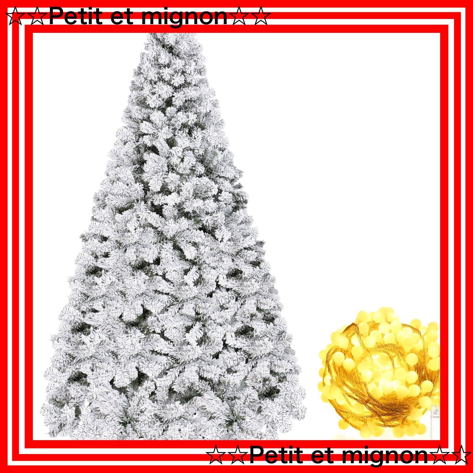 店舗装飾 組立簡単 モミの木 ライト付き 白 ツリー 1100本の枝 高濃密度 おしゃれ 210 tree christmas プレゼント ヌードツリー リアル 電飾付き 雪化粧 cm QUE