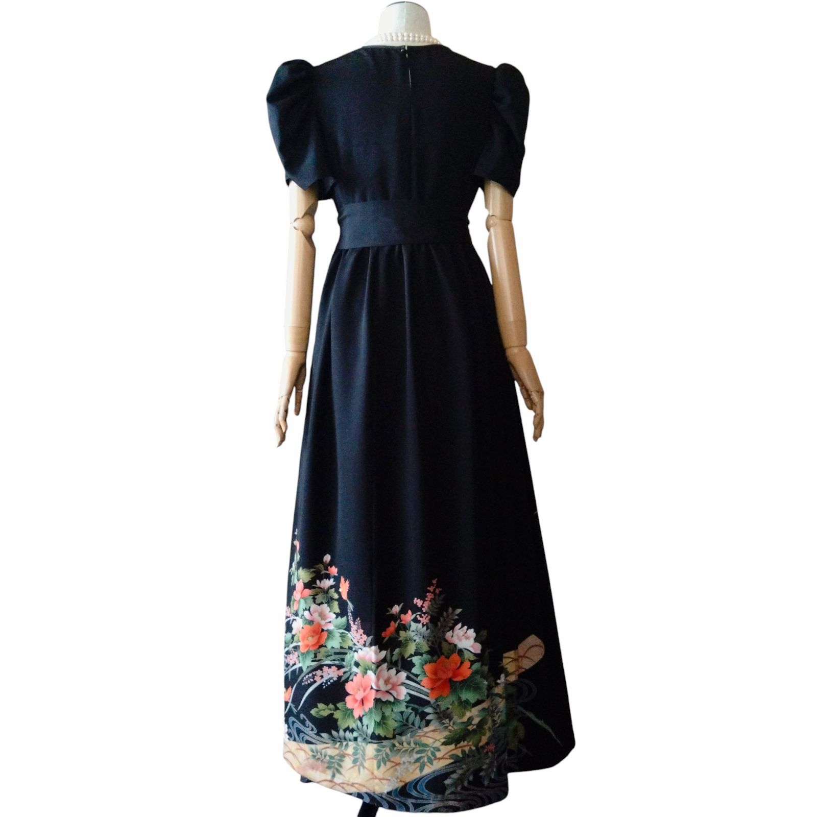 ❦Kaena❦ 着物リメイク ワンピース コンシャス ロング ギャザー