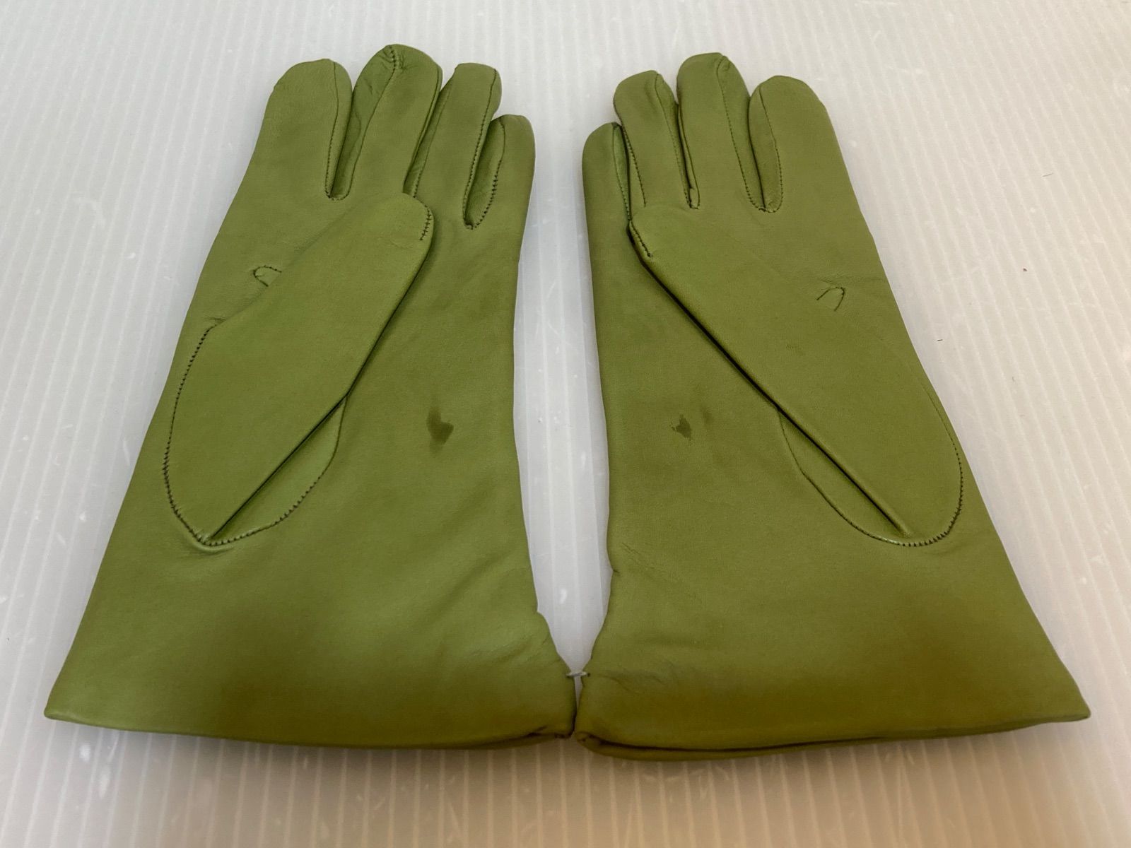 sermoneta gloves セルモネータ 本革カシミヤ手袋 グリーン /サイズ7