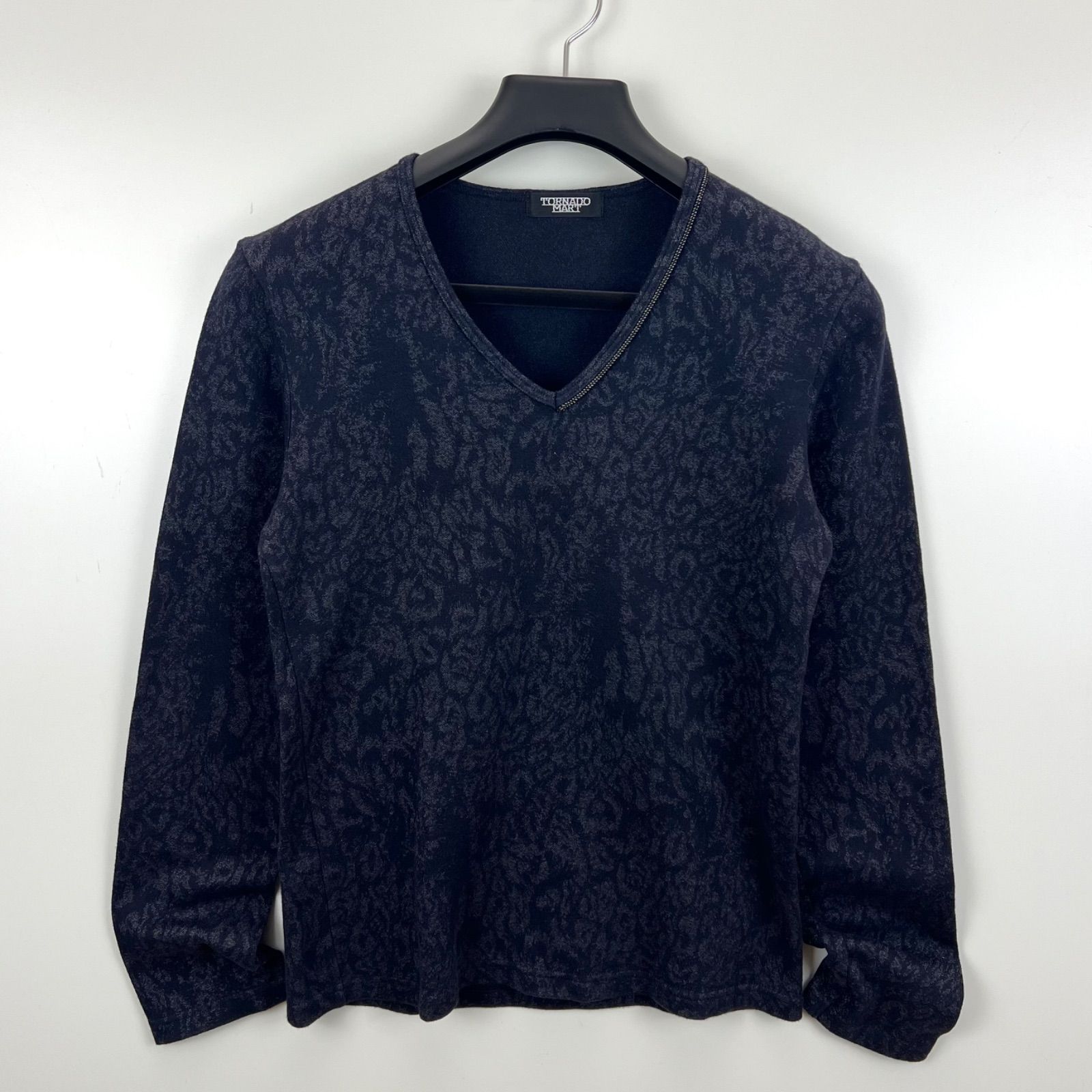 tornadomart レオパード柄 ロンt 00s archive v系 TORNADO MART 00s y2k archive lame leopard Vneck L/S Tee トルネード