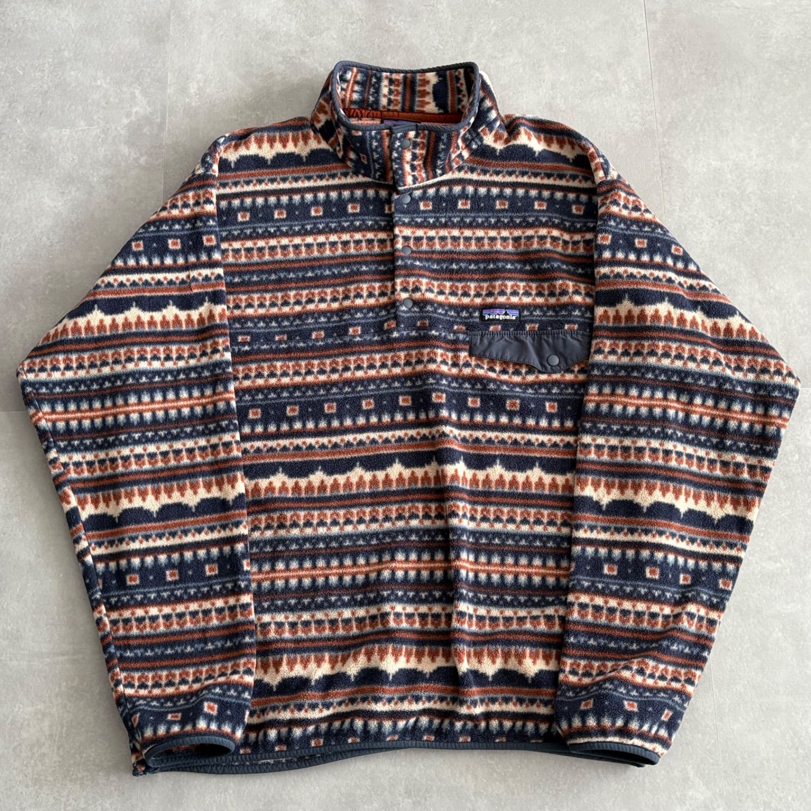 patagonia パタゴニア 総柄 幾何学 シンチラ スナップT フリース プルオーバー マルチ XL