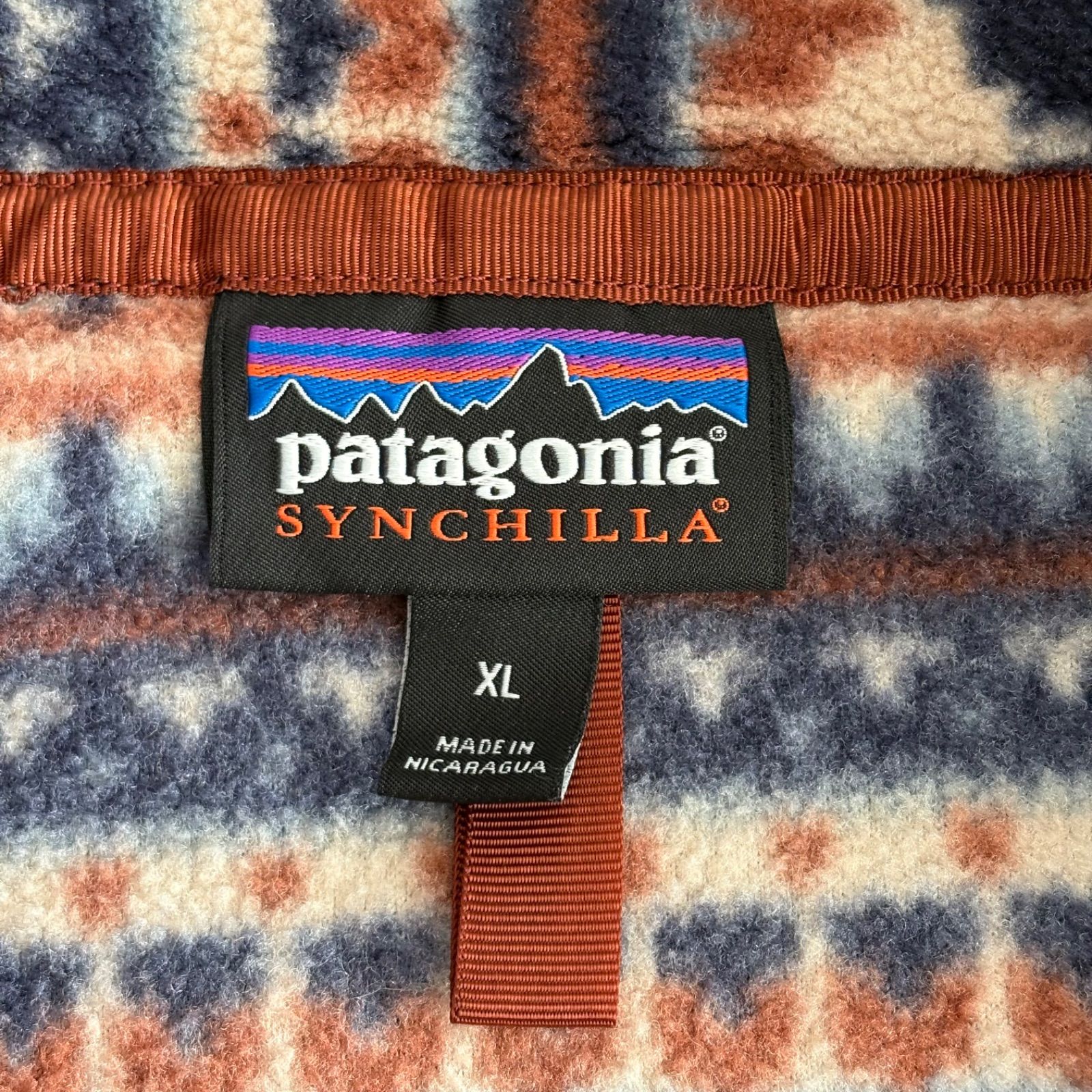  patagonia パタゴニア 総柄 幾何学 シンチラ スナップT フリース プルオーバー マルチ XL フリースジャケット ボアジャケット ジャケット アウター