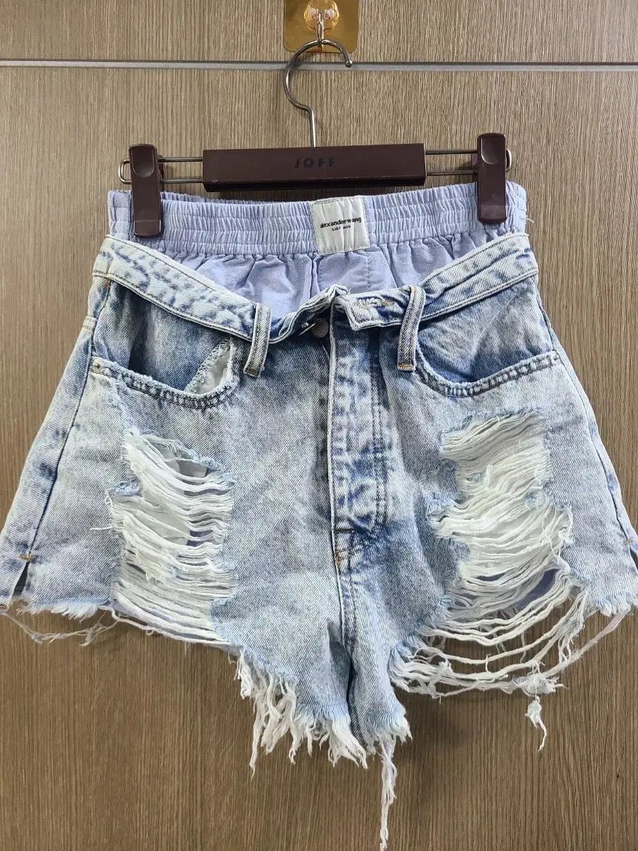 Alexander Wang デニム ハーフパンツ ダメージ ウォッシュ