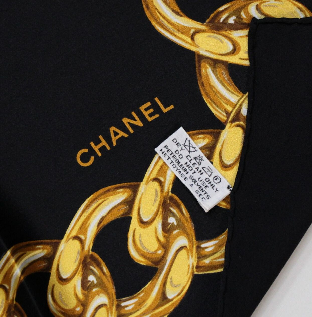 シャネル CHANEL ヴィンテージ 大判スカーフ ココマーク チェーン