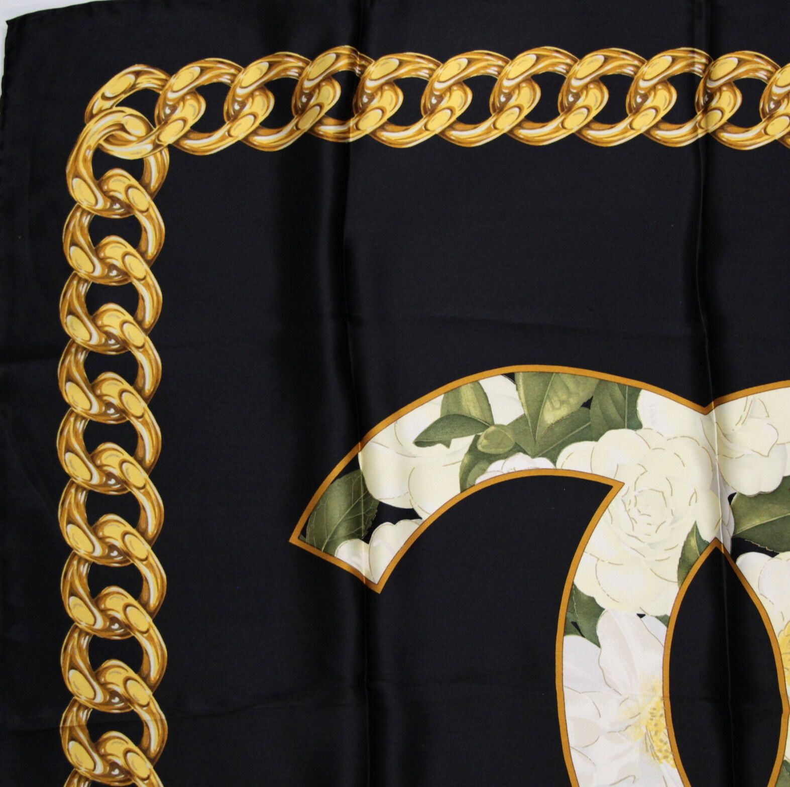 シャネル CHANEL ヴィンテージ 大判スカーフ ココマーク チェーン