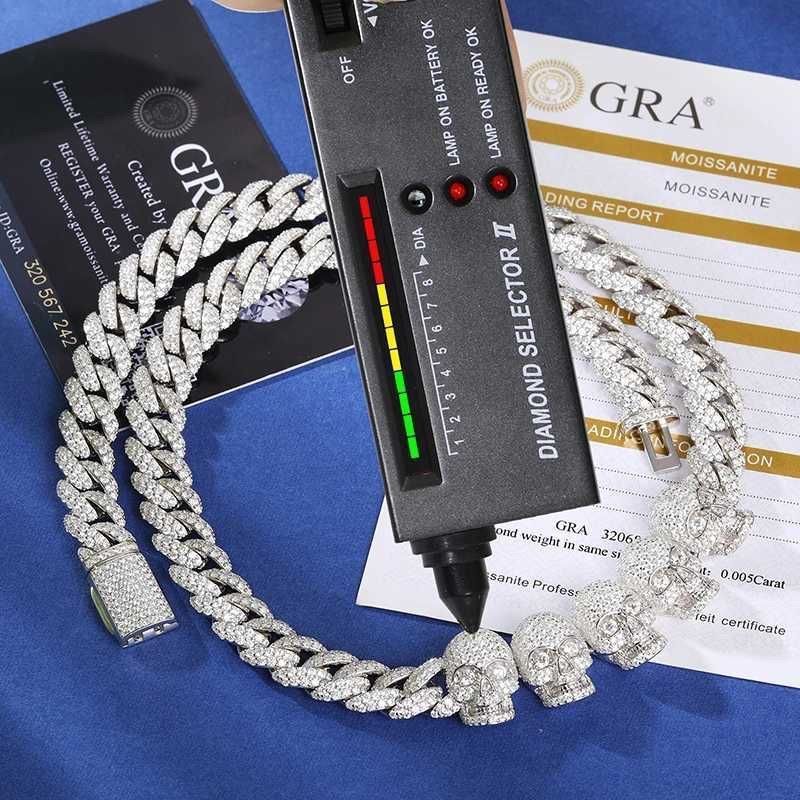 19mmマイアミチェーン silver925 モアサナイト 10K silver925 モアサナイト マイアミチェーン ネックレス アバランチ