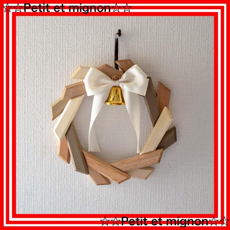 寄木のリース ナチュラル オークヴィレッジ 日本製 国産 天然木 04410-10 B リース フラワー ガーデニング