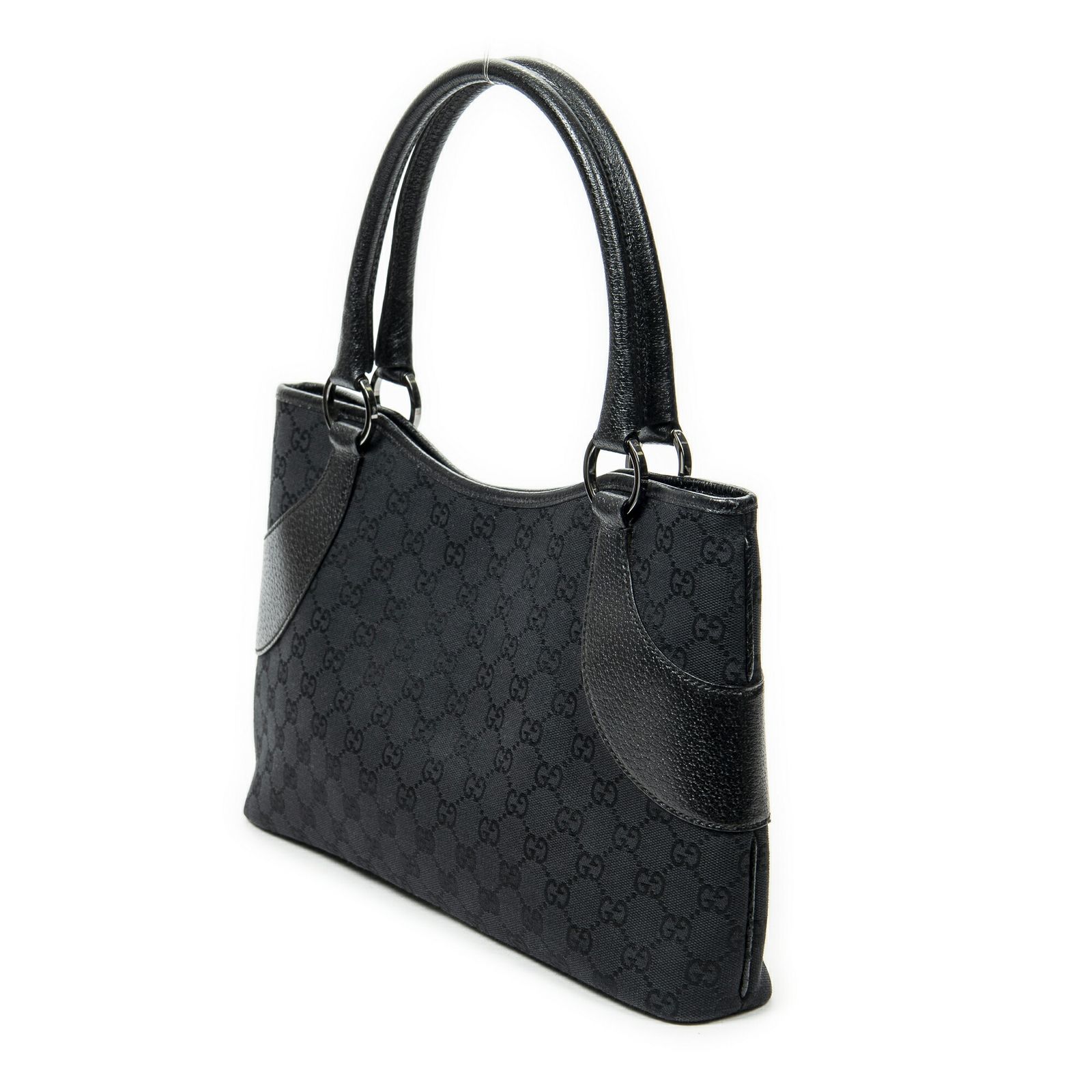 GUCCI グッチトートバッグ黒GGキャンバスA