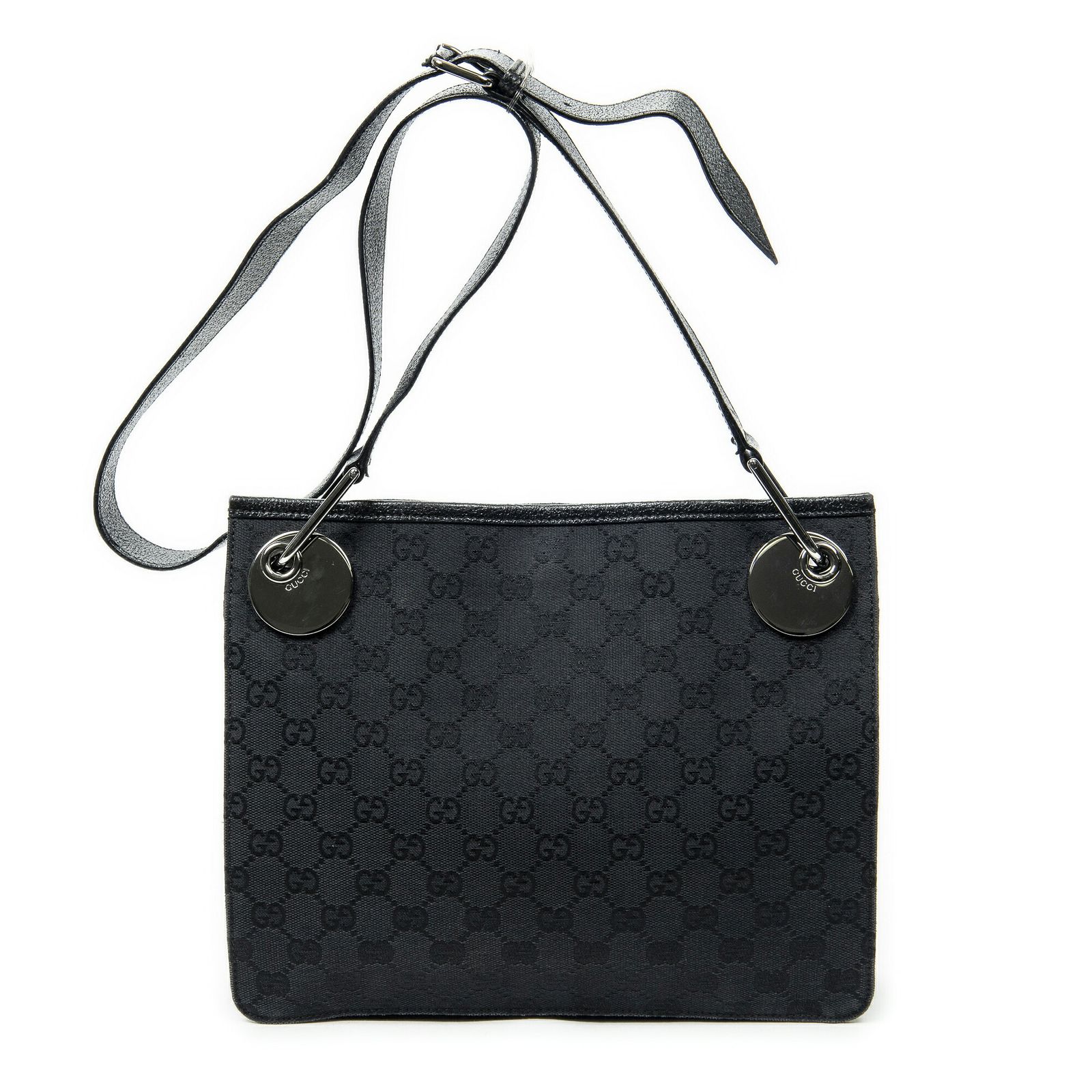 ショルダーバッグ黒GGキャンバスA