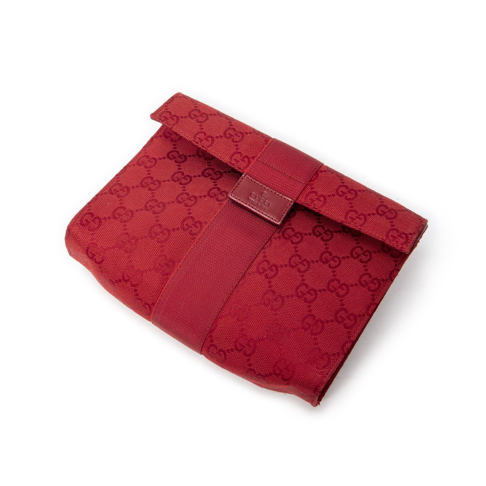 GUCCI グッチ折りたたみポーチ赤GGキャンバスA