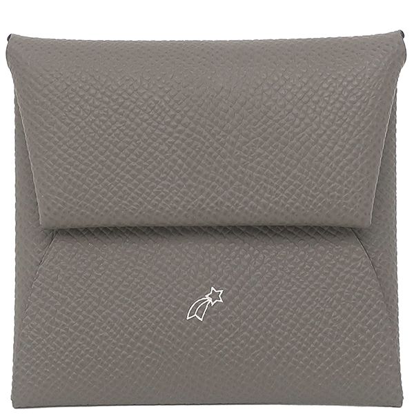エルメス HERMES コインケース バスティア ヴェルソ ヴォーエプソン グリメイヤー×ローズアザレ シルバー金具 PO品 グレー ピンク バイ W刻印 製 箱