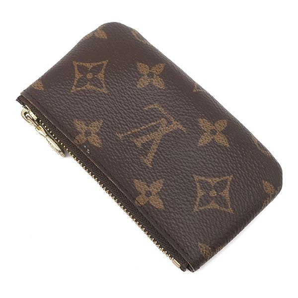 ルイヴィトン LOUIS VUITTON コインケース ポシェット クレ モノグラムキャンバス モノグラム ゴールド金具 茶 キーチェーン付き M 62650 CT 2198