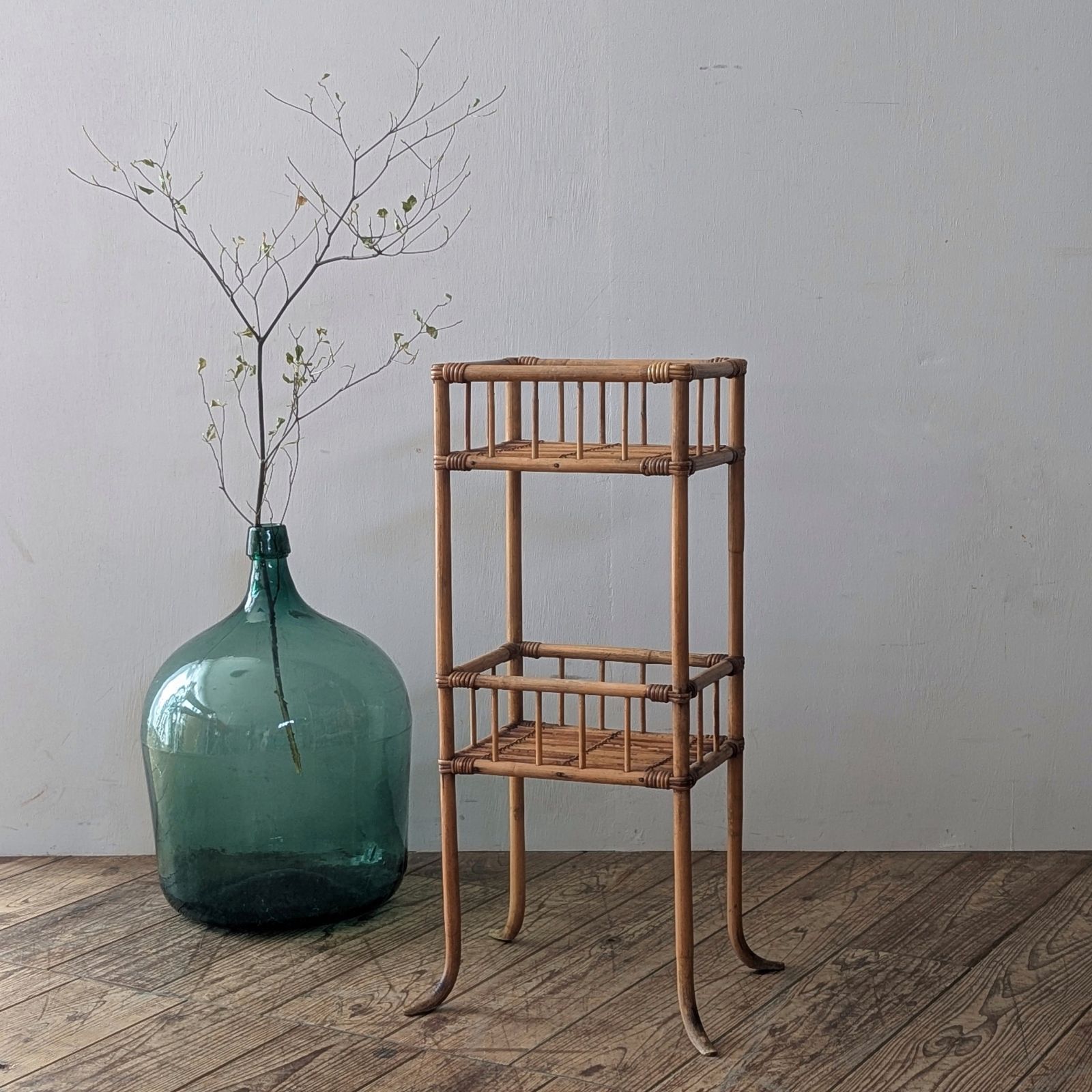 竹製 収納棚 無垢材 ディスプレイ 撮影小物 小道具 時代物 年代物 アンティーク 古道具