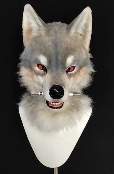 着ぐるみヘッド 狼 NO 440 リアルスタイル グレー 全頭ヘッド ケモノ ファースーツ ぬいぐるみ コスプレ コスチューム kigurumi