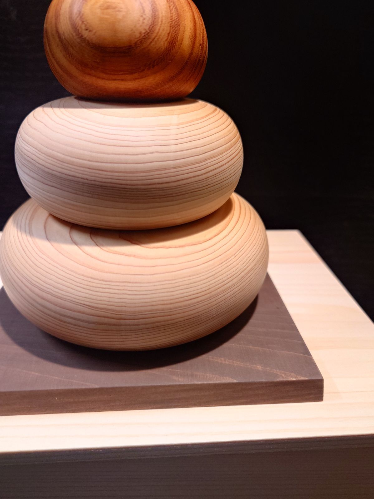 木製鏡餅大 木箱入りタイプ