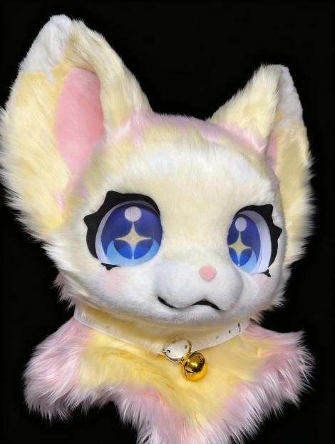 着ぐるみヘッド 猫 NO 441 ピンク クリーム 全頭ヘッド ケモノ ファースーツ ぬいぐるみ コスプレ コスチューム kigurumi