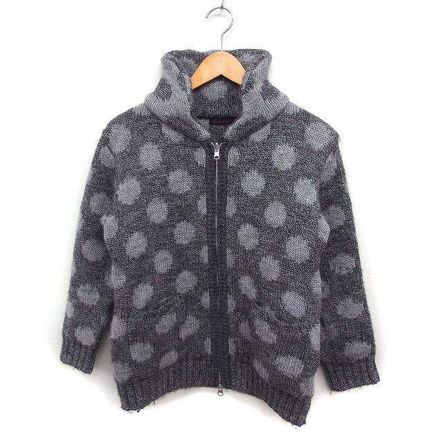 アンダーカバー UNDERCOVER ドット柄 ジップアップ ニット ジャケット