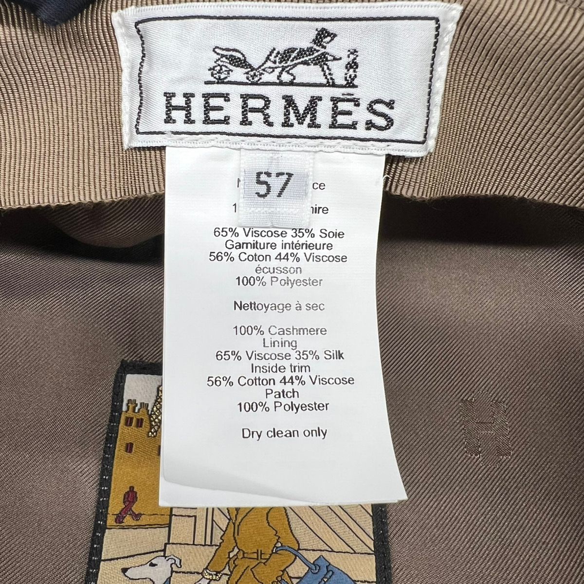  相当 HERMES エルメス ドーヴィル セリエ キャスケット ハット 22 AW カシミヤ シルク ベージュ サイズ57 帽子 キャップ SAランク 鑑定済 エルメス帽子 キャスケット ハンチング 帽子