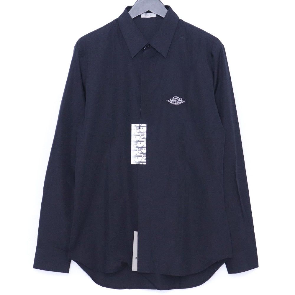 ナイキDior m.wovenシャツ 未使用 DIOR × NIKE AIR DIOR M.Woven Shirt サイズ40 ネイビー