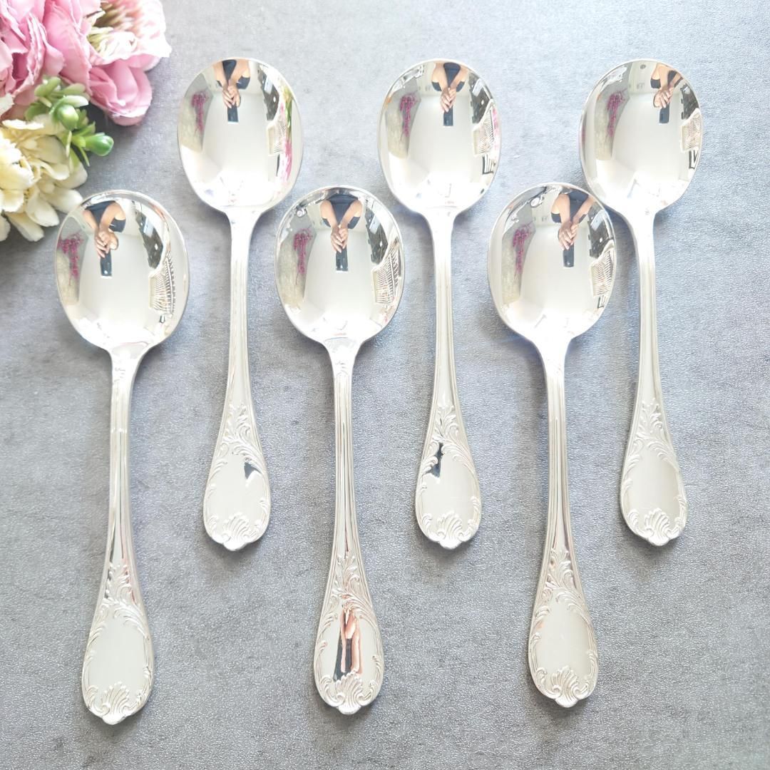 クリストフル マルリー コンソメスプーン 6点