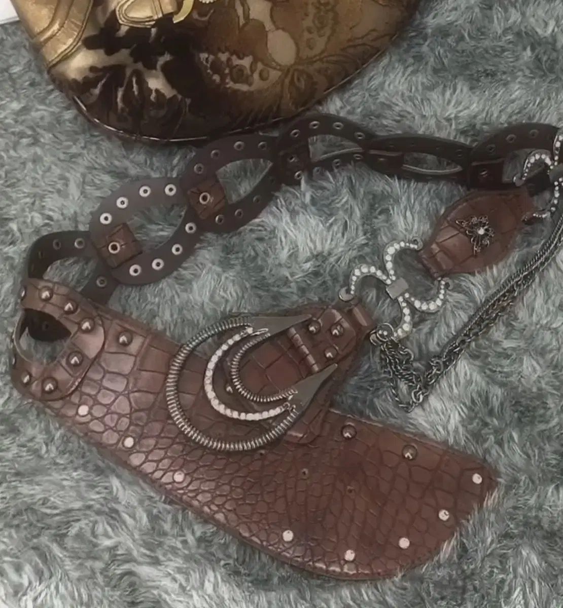 オリエンタル 日本人 ヴィンテージ 3 必須アイテム セット set チェーンベルト dia グランジ