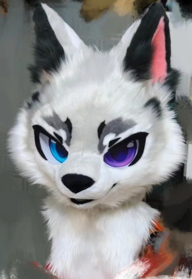 着ぐるみヘッド 狼 NO 442 ライトグレー 全頭ヘッド ケモノ ファースーツ ぬいぐるみ コスプレ コスチューム kigurumi