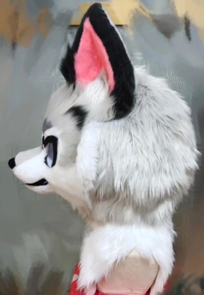 着ぐるみヘッド 狼 NO 442 ライトグレー 全頭ヘッド ケモノ ファースーツ ぬいぐるみ コスプレ コスチューム kigurumi