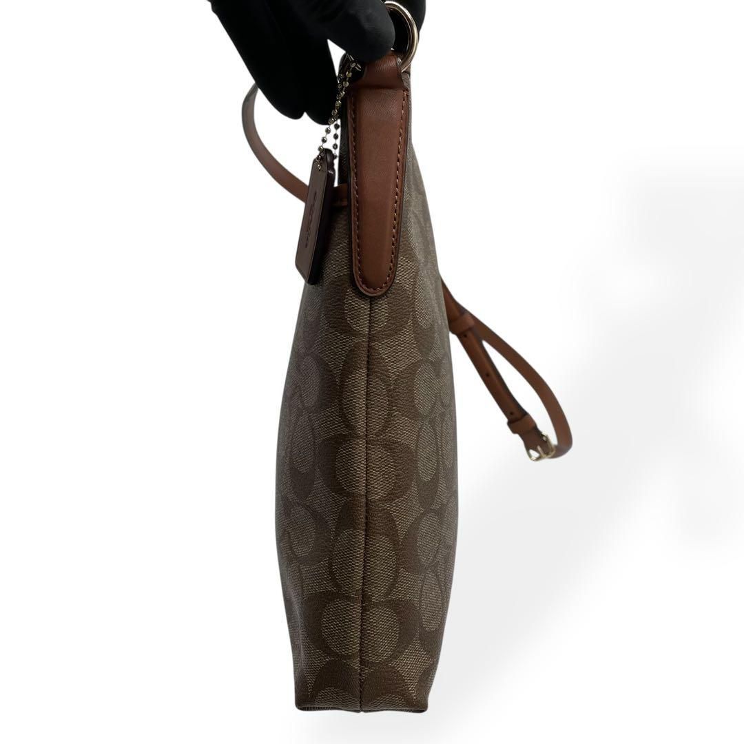 極美品 COACH コーチ シグネチャー ショルダーバッグ PVC レザー