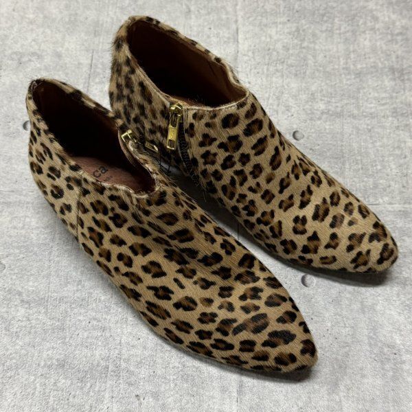 レオパード サイドジッパーブーツ