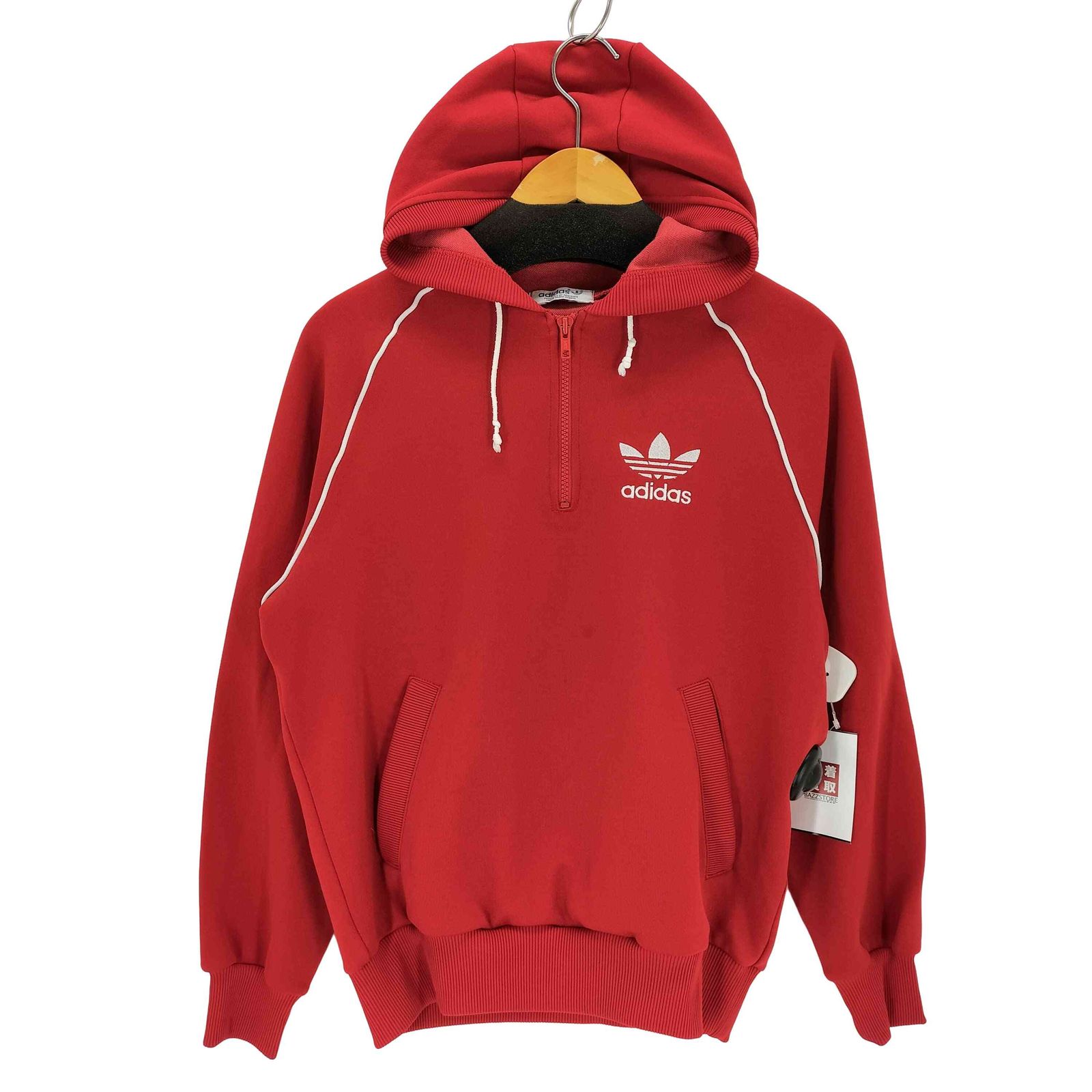 アディダス adidas 80s トレフォイルロゴ刺繍 ハーフジップパーカー
