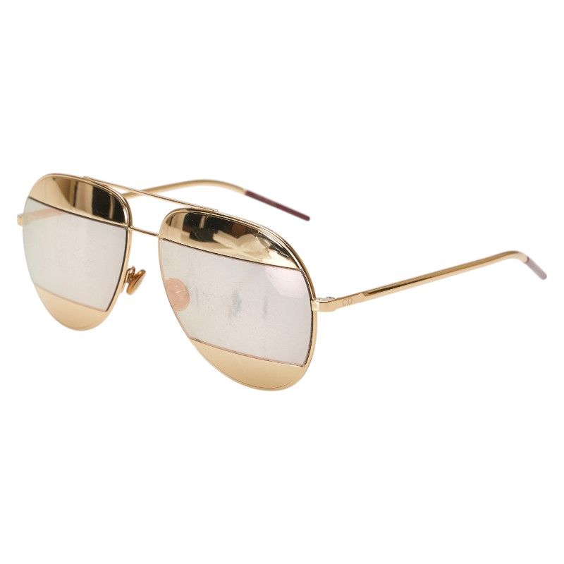 ディオール スプリット CDロゴ ティアドロップ ゴールド ワインレッド プラスチック レディース Dior 1 0214579