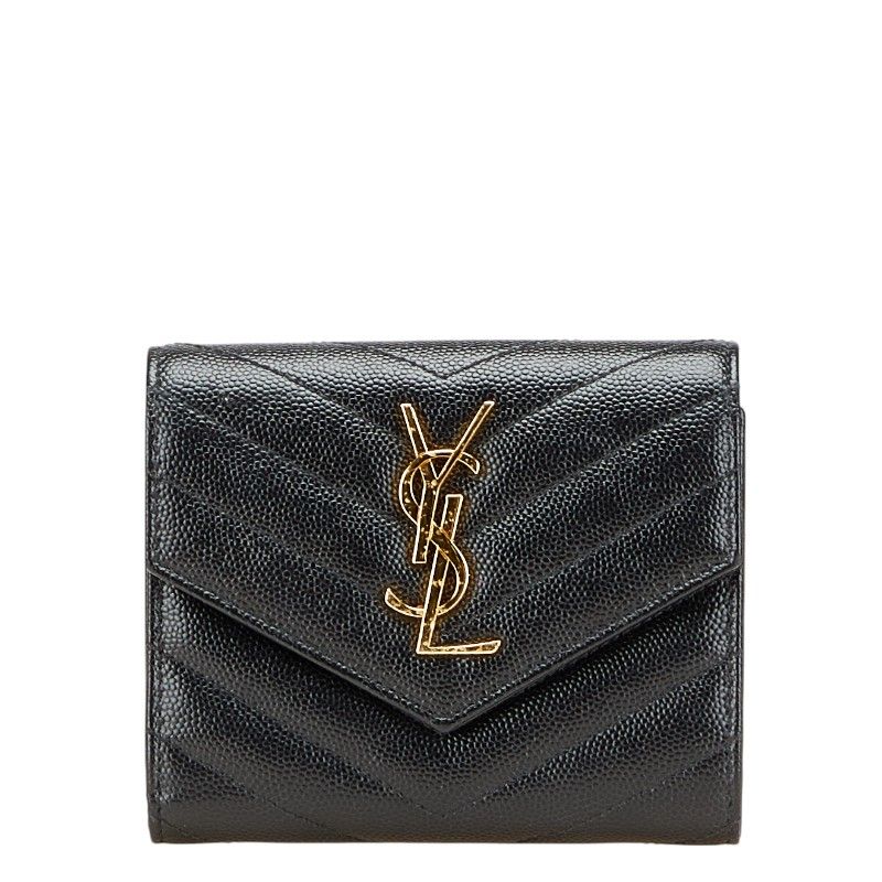 サンローラン YSL Vステッチ 403943 ブラック レザー レディース SAINT LAURENT 1 0217454