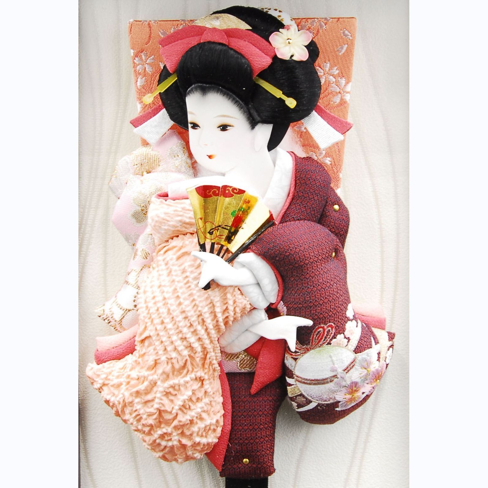 9号 橙鹿の子絞り振袖押絵羽子板 額飾 WEB