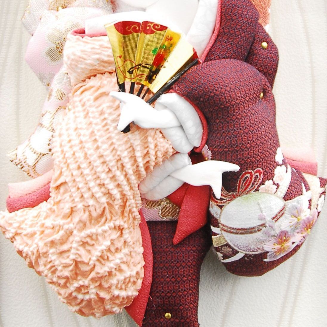 橙鹿の子絞り振袖押絵羽子板 額飾