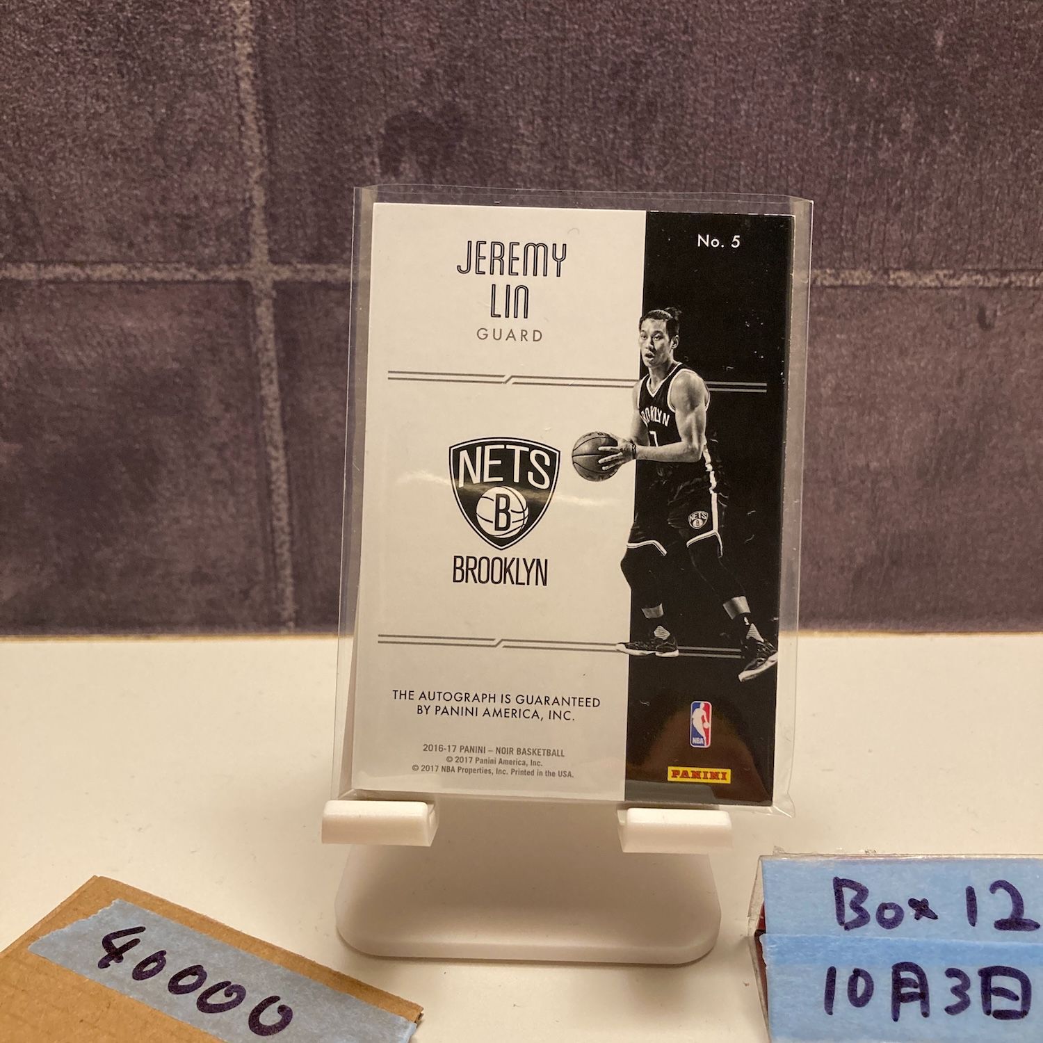 2016 Panini Noir Jeremy Lin 01 75 直筆サインカード Brooklyn Nets ファーストナンバー First Number カード