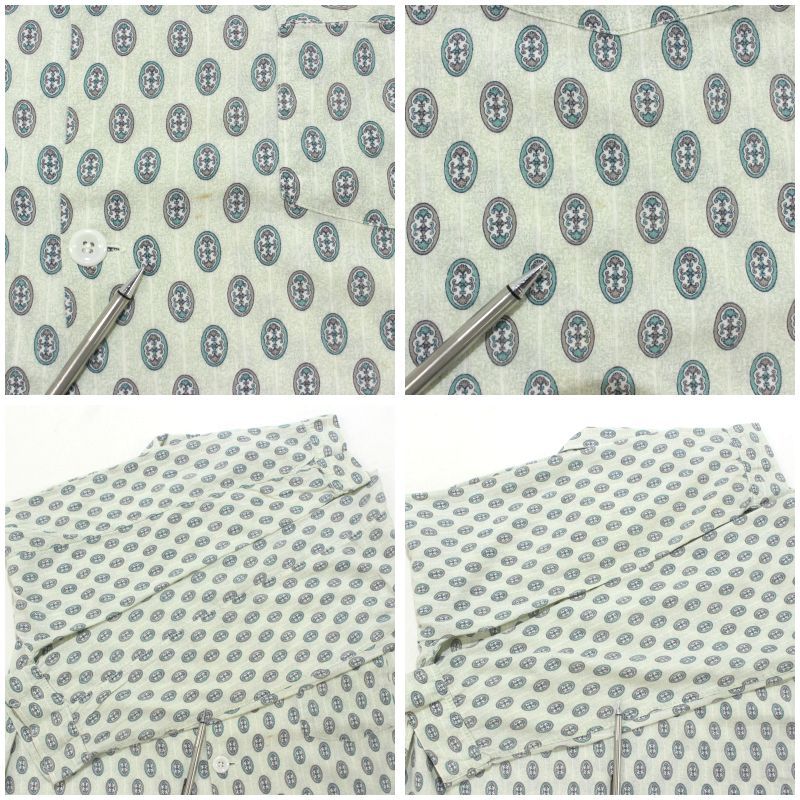 60s vintage VANHEUSEN 総柄 オープンカラー パジャマシャツ メンズ M