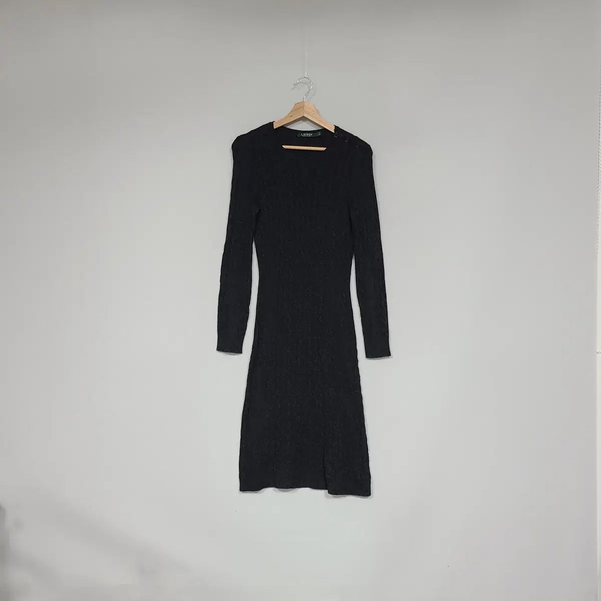 ローレン ラルフローレン ケーブル ボタン ロング ONE PIECE チャコール S