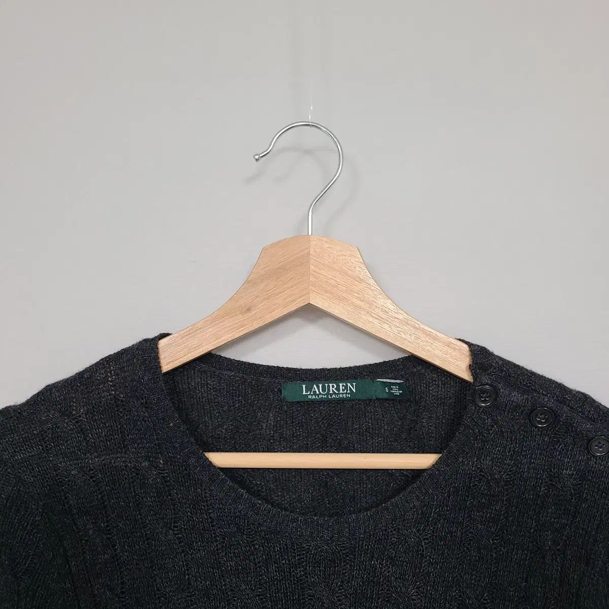 ローレン ラルフローレン ケーブル ボタン ロング ONE PIECE チャコール S