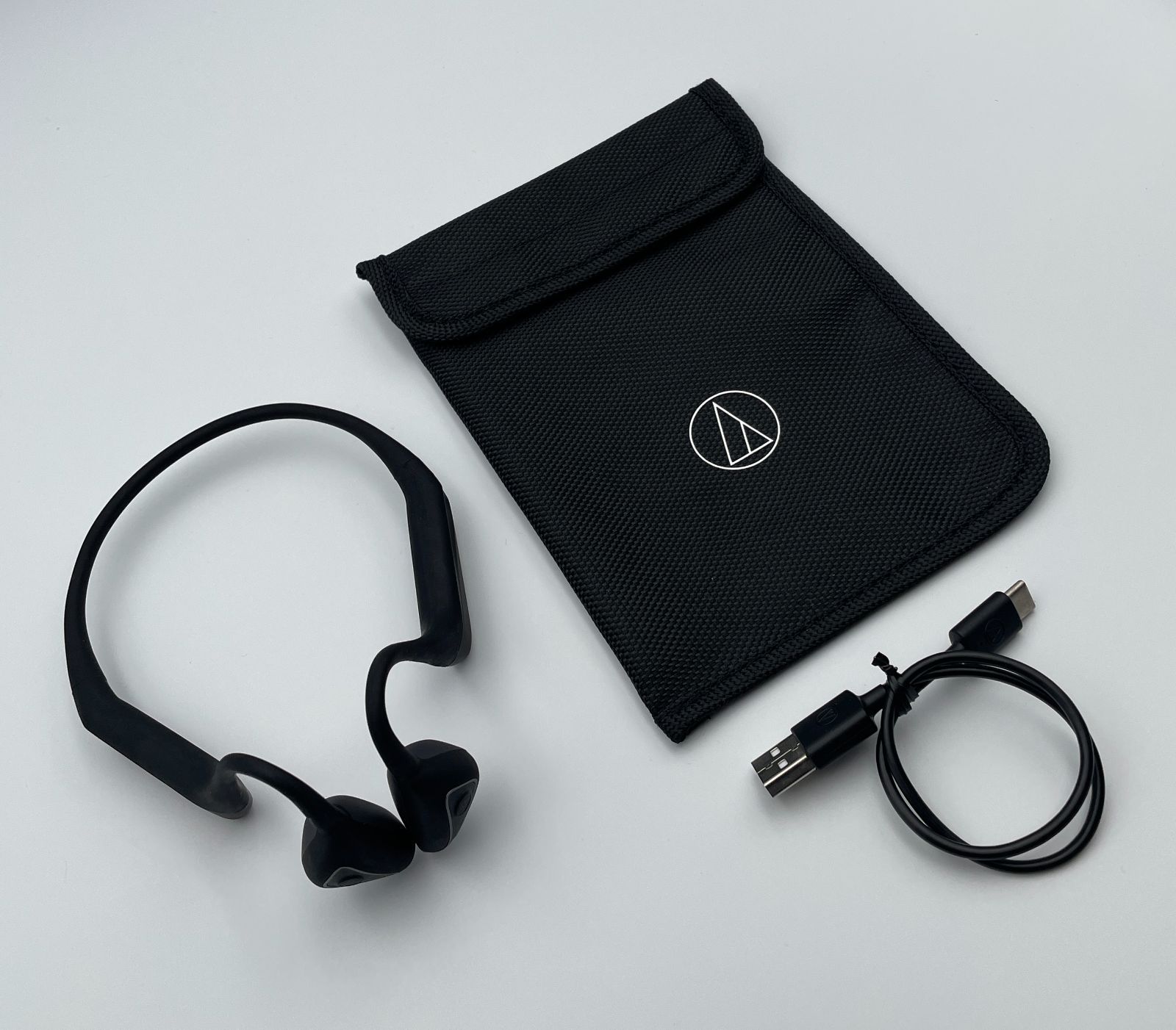 管理番号3263 オーディオテクニカ ワイヤレスイヤホン bluetooth 軟骨伝導|aptx HD|マルチポイント|マイク付き|通話品質強化|ノイズキャンセリング|プリセットEQ | 最大約20時間再生 急速充電 IPX 4 防水防塵|ブラック