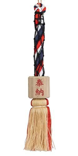 小型鈴緒 神 藁芯 すずお 鈴紐 すずひも 赤白紺三色巻 30 cm