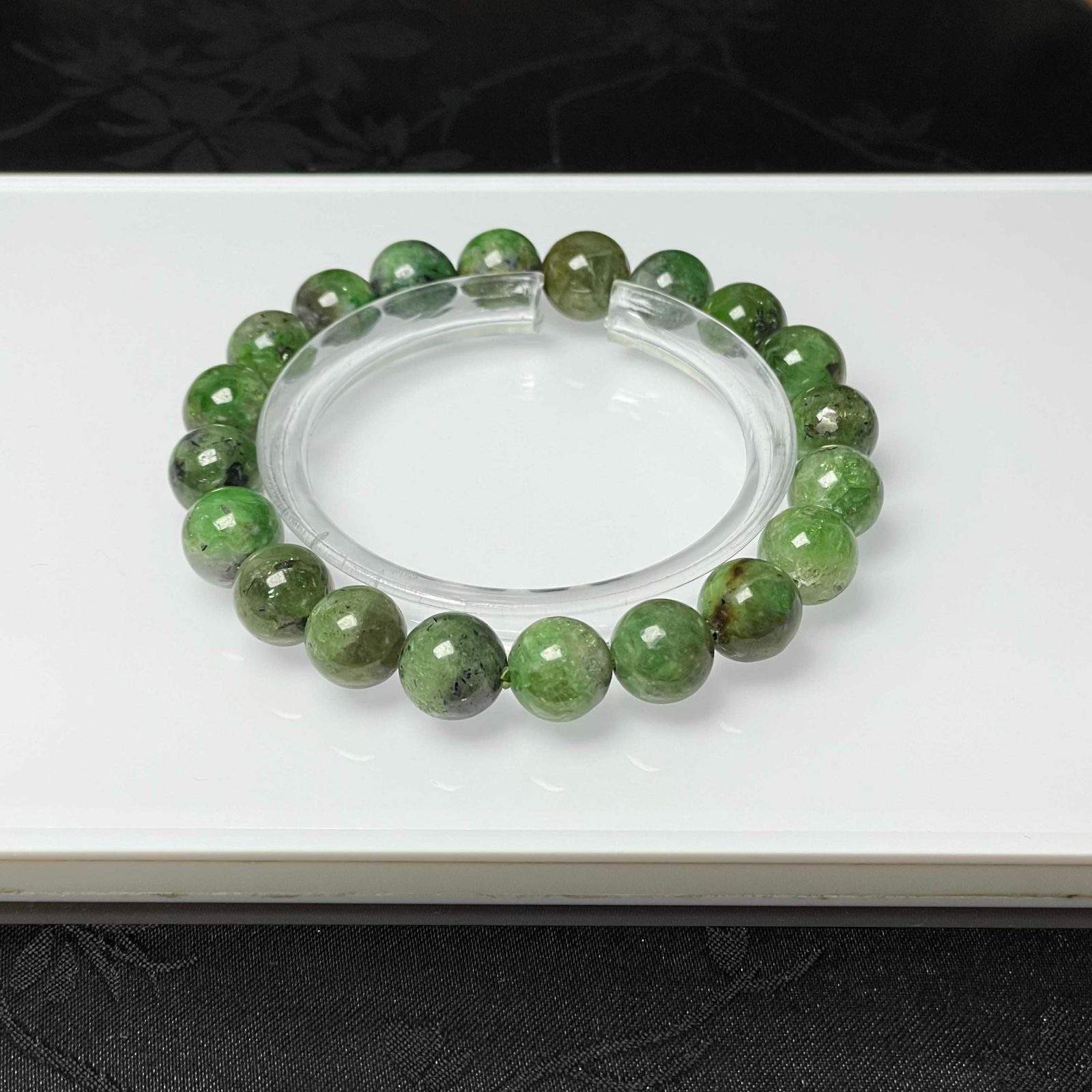 EU製 グリーンガーネット パワーストーン ブレスレット天 然石 幸運 お守り プレゼント 9 4 8 mm ZZ 1755