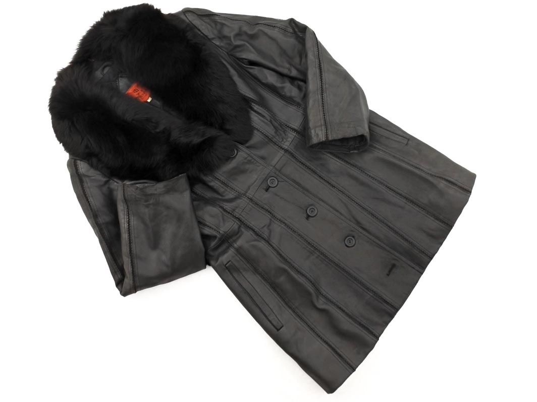 PARTⅢ PARIENNE パリエンヌ 本革 レザー フォックスファー ロング