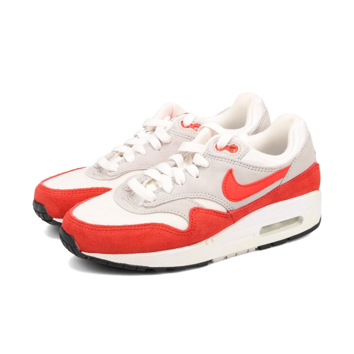 NIKE AIR MAX 1 GS WHITE/UNIVERSITY RED/NEUTRAL GREY/BLACK 23.5cm