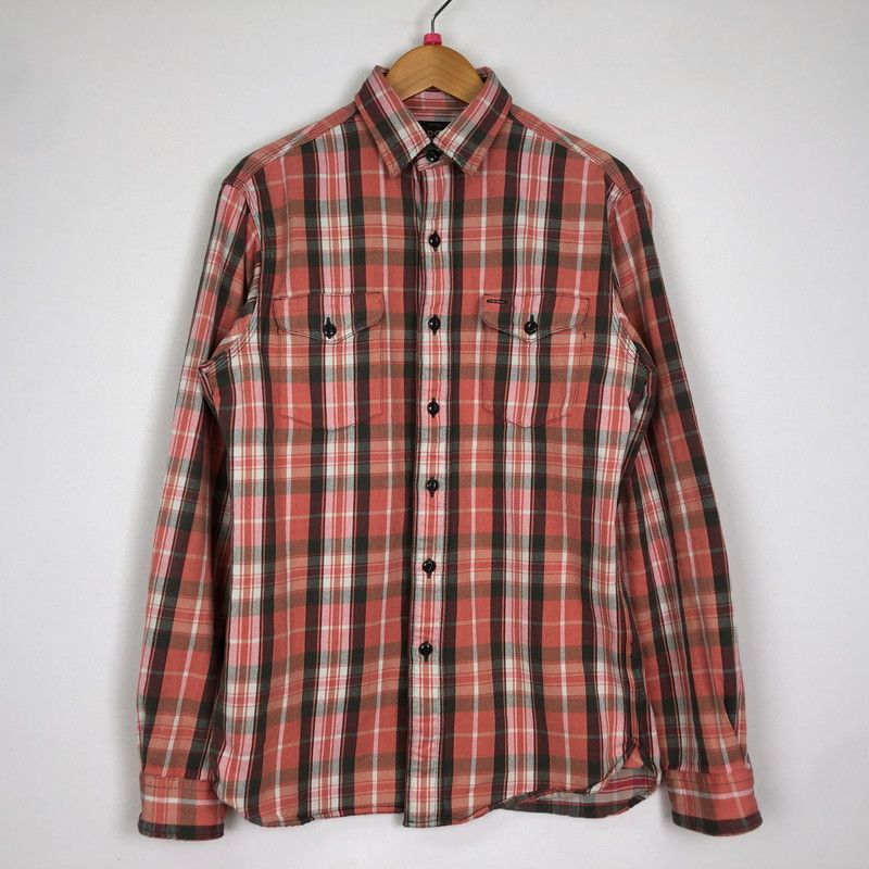 中古品】RRL ダブルアールエル COTTON FLANNEL SHIRT コットン