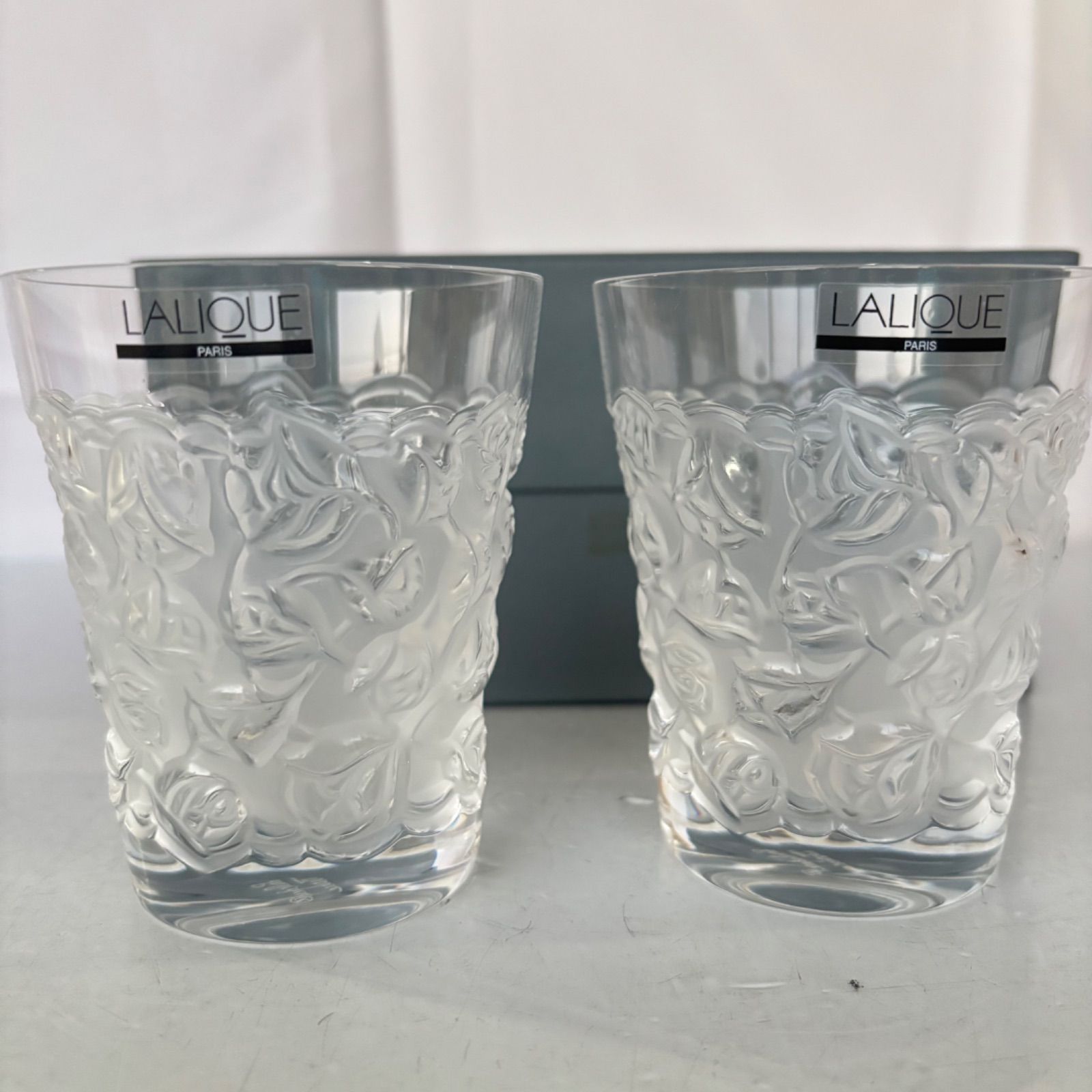  LALIQUE ラリック ローズ ペアグラス 2点 セット 1733100 薔薇 クリスタル 箱入り コップ グラス コップ グラス 酒器
